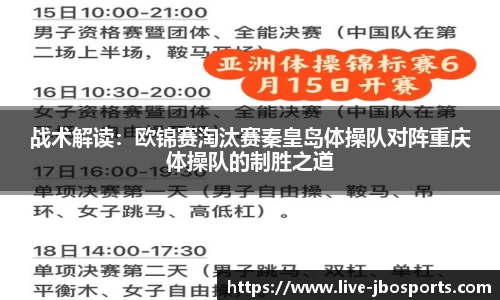 战术解读：欧锦赛淘汰赛秦皇岛体操队对阵重庆体操队的制胜之道